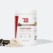 TB12 Plant Based Protein Powder by Tom Brady, 24g of Vegan Pea Protein, Low Sugar, Low Carb, Non-GMO, Meal Replacement, Keto Friendly, Paleo, Sugar Free, Cookies and Cream Flavor (30 Servings/2.25lbs)