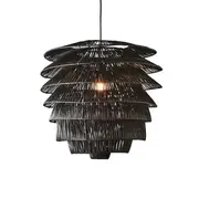 [Florabelle Living] Sawyer Rattan Ceiling Pendant Black