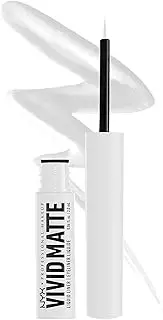 NYX Professional Make Up Vivid Matte Liquid Liner, Eyeliner with Precise Tip, Matte Finish and Highly Pigmented Colour, White, Pack of 1
