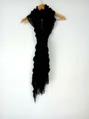 NEW 'Trent Nathan' Black Metallic Embellished Fringed Italian Scarf 'MYER' BNWT