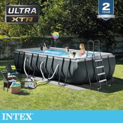 INTEX 長型框架速搭大型游泳池(附砂濾水泵)549x274x132cm(17203L)適用6歲+ (26355EH)