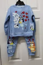Bluey Toddler Valentine's Day Graphic Sweatshirt & Joggers Set- 3T-NWT