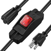 Weewooday 3 Prong Extension Cord Compatible with Switch Waterproof Switch 1875W