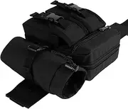 Tactical Waist Pack Pouch with Water Bottle Pocket Holder Water Resistance Running Belt Bag Adjustable Hip Belt for Hiking Running Climbing (Black, One Size（16 * 9 * 19cm）)