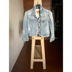 HOLLISTER RIPPED CROP DENIM JACKET