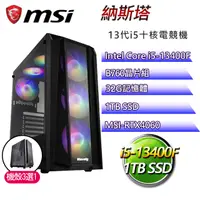 在飛比找PChome24h購物優惠-微星B760平台【納斯塔】 I5十核RTX4060電玩電腦(