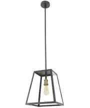Southampton 1 Light Large Exterior Pendant in Antique Black with Bronze Accents
