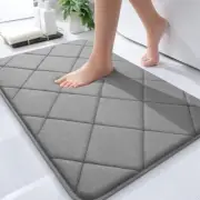 Memory Foam Bath Mat 30x20, Ultra Soft and Absorbent Bathroom 30" x 20" Grey