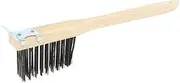 MOBUTOFU Heavy Duty Pizza Stone Cleaning Brush with Wooden Handle BBQ Grill Brush for Outdoor Pizza Ovens High Temperature Resistant Efficient Cleaning Tool