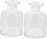 Ipetboom 2pcs Glass Aromatherapy Diffuser Bottles Compact Empty Essential Oil Containers for Home Office and Elegant Cylindrical Design Long Lasting Fragrance Diffusion