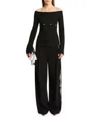 [Sass & Bide] Studded Longsleeve Tee in Black
