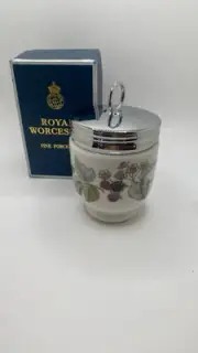 Royal Worcester Lavinia Egg Coddler with Floral Design new in box