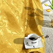 VACVELT Damask Jacquard Satin Fabric by The Yard, 60 Inch Wide Gold Satin Fabric Shiny Cloth Fabric, Silky Brocade Fabric for Bridal Dress, Wedding Decorations, Crafts, Sewing, Draping (1 Yard)