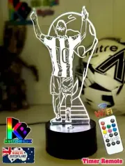 LIONEL MESSI # 10 Soccer Football 3D LED Night Light 7 Colour Changing Room Lamp