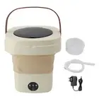 (Khaki EU Plug)Portable Washing Machine Mini Foldable Washer 8.5L Deep Hot