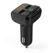 Laser 12V Car Charger Bluetooth to FM Transmitter w /Handsfree Calling/USB Black