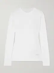 [Jil Sander] Jil Sander - Embellished Cotton-jersey T-shirt - White - small small White