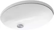 Caxton Oval 15" X 12" Undermount Bathroom Sink, White