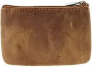 [ANDRESLAD] Mini Wallet Zippered Holder Men's Purse Retro Coin Purse Portable Cardholder Leather