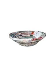 Columbian Folk Art Paper Bowl~Recycled Coiled Magazine Paper~Handmade~New