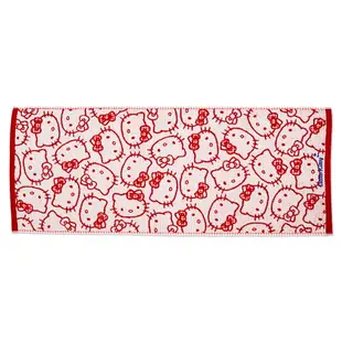 小禮堂 Hello Kitty 抗菌浴巾 45x110cm (紅滿版款)