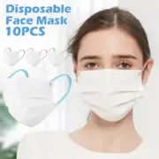 10pcs/50pcs Face Mask 3-Layers Safety Masks with Wide Elastic Ear Ropes weazl