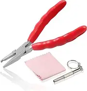 LEONTOOL 6 Inches Nose Pad Plier Adjusting Eyeglass Arms Frame Eyeglasses Repairing Plier Stainless Steel Optical Hand Tool Frames Clamp Repair Tool with Screwdriver and Glasses Cloth