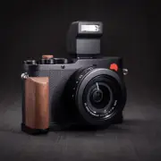 Camera Wood Hand Grip L Plate Clamp Bracket Quick Release Base for Leica D-LUX8