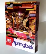 Springbok 500 PC Jigsaw Puzzle Book Shop Library Theme 20" x 20" 2016 Complete