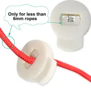 6pcs Plastic Cord Lock Stoppers Ends Spring Toggle Fastener Organizers, White