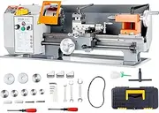 VEVOR Metal Lathe Machine, 180 mm x 350 mm, Precision Benchtop Power Metal Lathe, 0-2200 RPM Continuously Variable Speed, 500W Brush Motor Metal Gears, with Tool Box for Processing Precision Parts