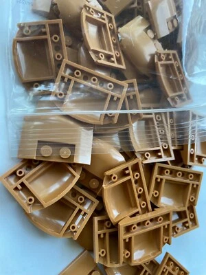 LEGO-NEW-#93604-MEDIUM NOUGAT-WEDGE 3 X 4 X 2/3 TRIPLE CURVED-10 PIECES