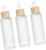 LOORGVEL 3Pcs Portable Refillable Dropper Bottles Frosted Glass Essential Oil Storage Transparent Travel Accessories for Liquids Easy to Use Reusable and Convenient