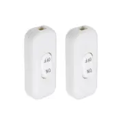 Inline Cord Switch AC 250V 6A On-Off Control DPST Switch 2.4 x 1 Inch/White/2Pcs