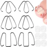 4 Box Ingrown Toenail Corrector, Iron Ingrown Toe Nail Correctors with Rubber Band, Portable Toenail Aligner for Men Women