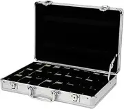 Generic Watch Box Organizer, Travel Case, Practical, Soft Interior, 24 Compartments, Watch Stand for Travel, Desk, Bedroom, Dresser, Living Room