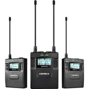 COMICA WM300A UHF Wireless Microphone With Dual Transmitter 96 Selectable Channels UHF WIRELESS