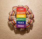 Love & Acceptance Wreath - LGBTQ Community- Pride - Wood - Deco Mesh - Ribbon