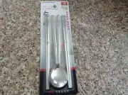 2 Sets Korean Style Swan Chopsticks and Spoons Stainless Steel High Quality