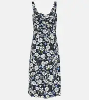 [Veronica Beard] Veronica Beard Colleen floral linen-blend midi dress AU 16 multicoloured