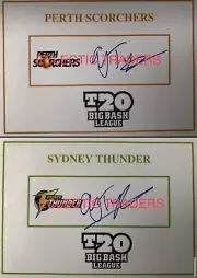Andrew Tye SIGNED Perth Scorchers & Sydney Thunder T20 BBL Cricket Cards. IPL