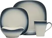[Mikasa] Swirl 16-Piece Dinnerware Set, Service for 4, Ombre Blue