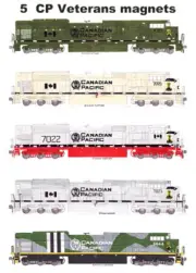 Canadian Pacific Veterans SD70ACUs (Canadian Flag) 5 magnets Andy Fletcher