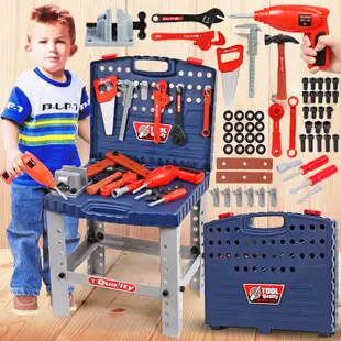 🌈過家家兒童工具箱玩具套裝男孩仿真維修電鑽工具台修理箱寶寶擰螺絲組裝