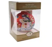Pola Red Ball Snowman Ornament Hand Blown & Decorated - NIB