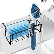 Sponge Holder for Kitchen Sink, Hanging in-Sink Caddy Space-Saving, Waterproof & Sturdy Dish Brush Holder, Dishwashing Liquid Drainer Rack, Kitchen Sink Storage Organizer Basket