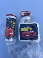 TUPPERWARE Disney CARS Lunch Snack Cup 3 Pc Set