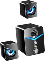 Tofficu 3Pcs Wired Computer Speakers High Volume Desktop Audio Compact Design for Laptop and Durable Materials Sound Effects for Home Office Use
