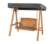 ALFORDSON Canopy Swing Chair 2 Seater Garden Wooden Teak