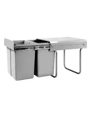 [Cefito] Pull Out Bin Kitchen Double Basket 2X20L in Grey